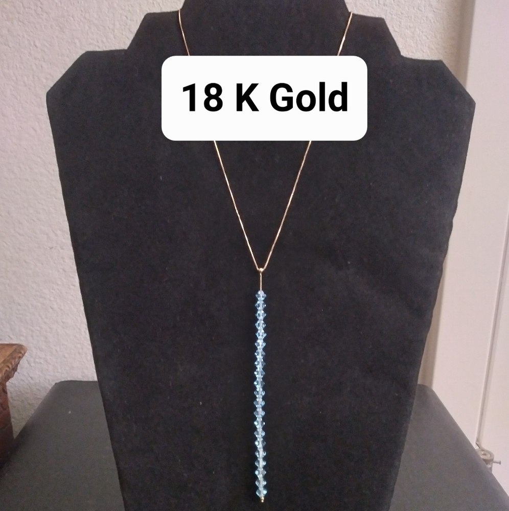 18k Gold Lariat Necklace